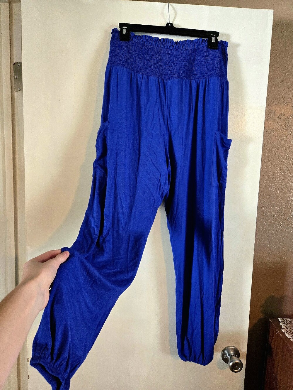 Women’s Smocked Waist Harem Pants - Royal Blue